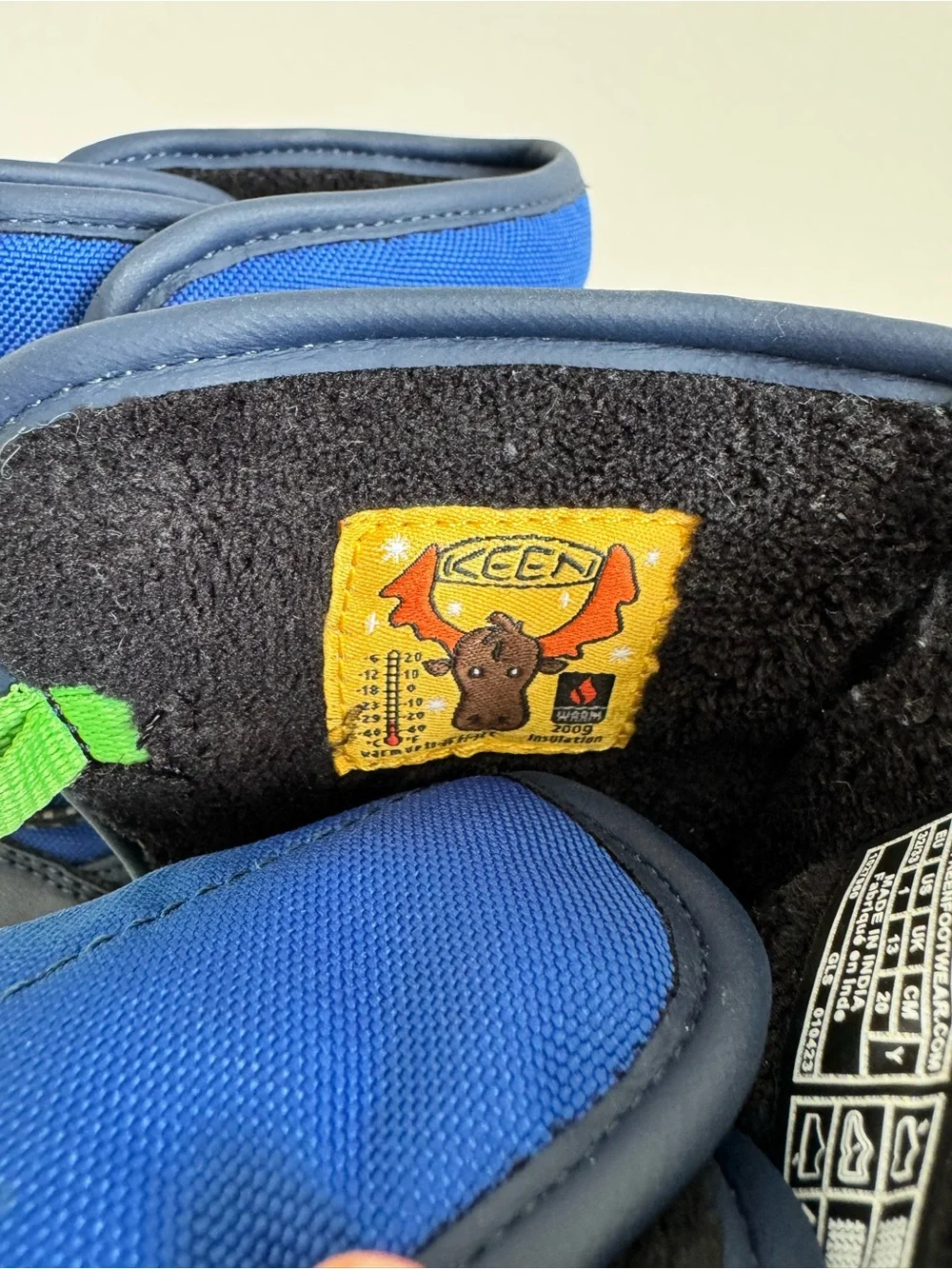 KEEN Puffrider Boys Waterproof Insulated Easy-On Snow Boots Naval/Surf US 1